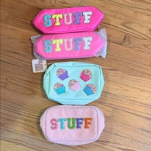 Kids Colorful 'STUFF' Embroidered Bag Set